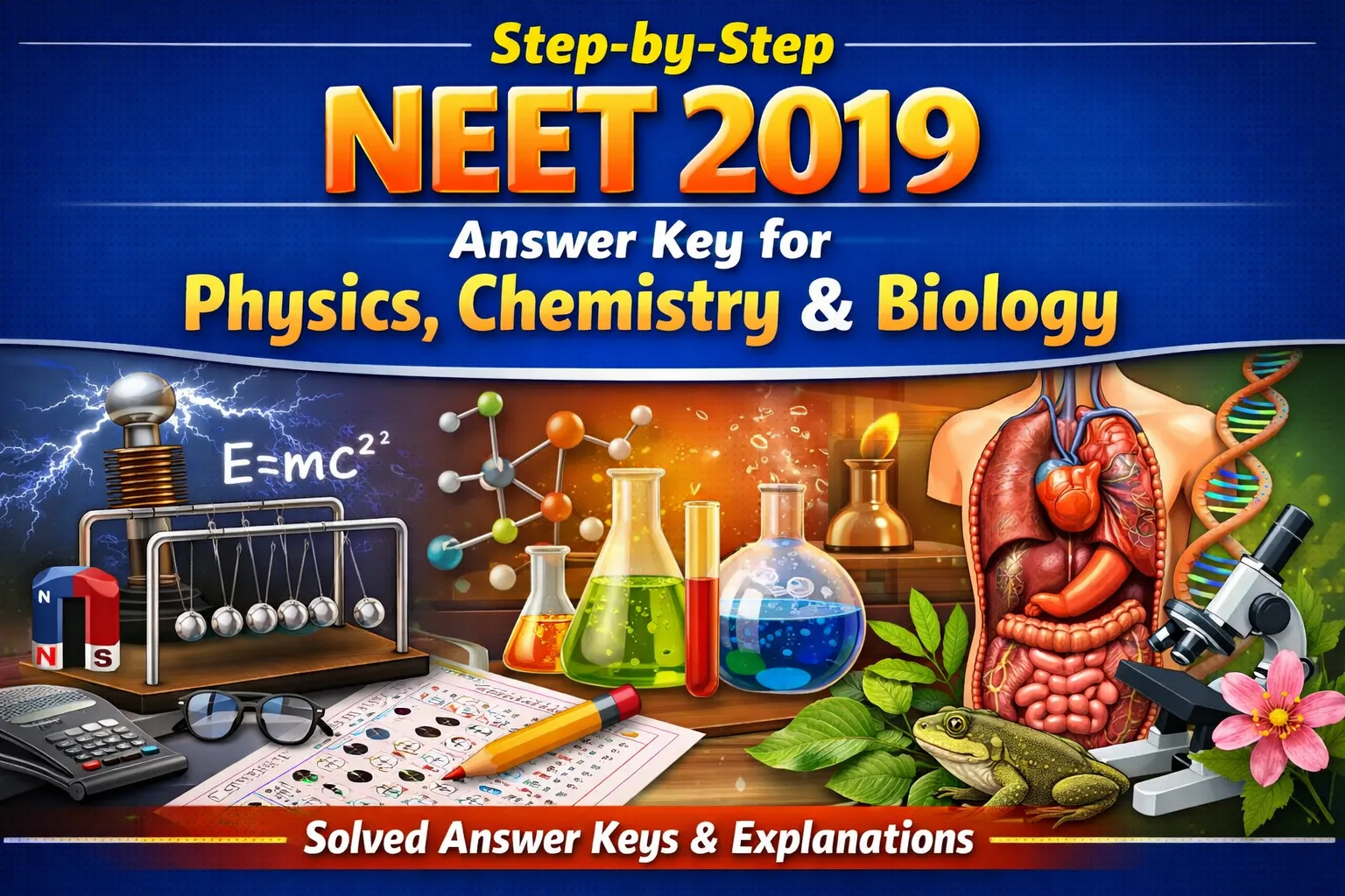Step-by-Step NEET 2019 Answer Key for Physics, Chemistry & Biology